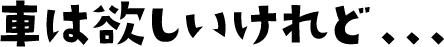 車は欲しいけれど、、、